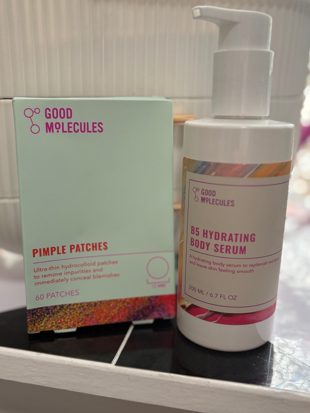 Good Molecules B5 Hydrating Body Serum - White and Pimple Patches